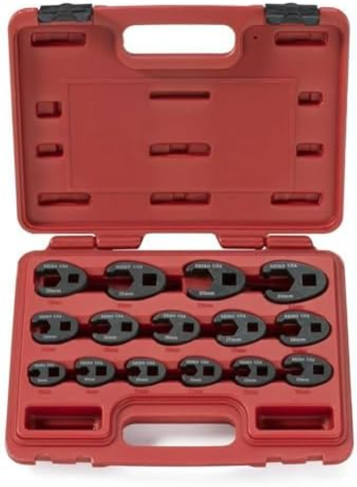 NeikoÂ® 03325 a 1/5,1 cm Drive SAE crowfoot wrench set, jumbo size, Cr-Mo, 1 â€"