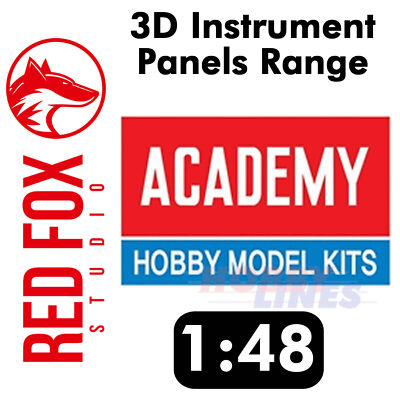 Red Fox Studio 3D Printed Instrument Panel Set ACADEMY Kit 1:48 Decal Range