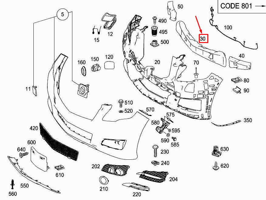 MERCEDES-BENZ R W251 Pralldämpfer vorne in der Mitte der Stoßstange A2518850937