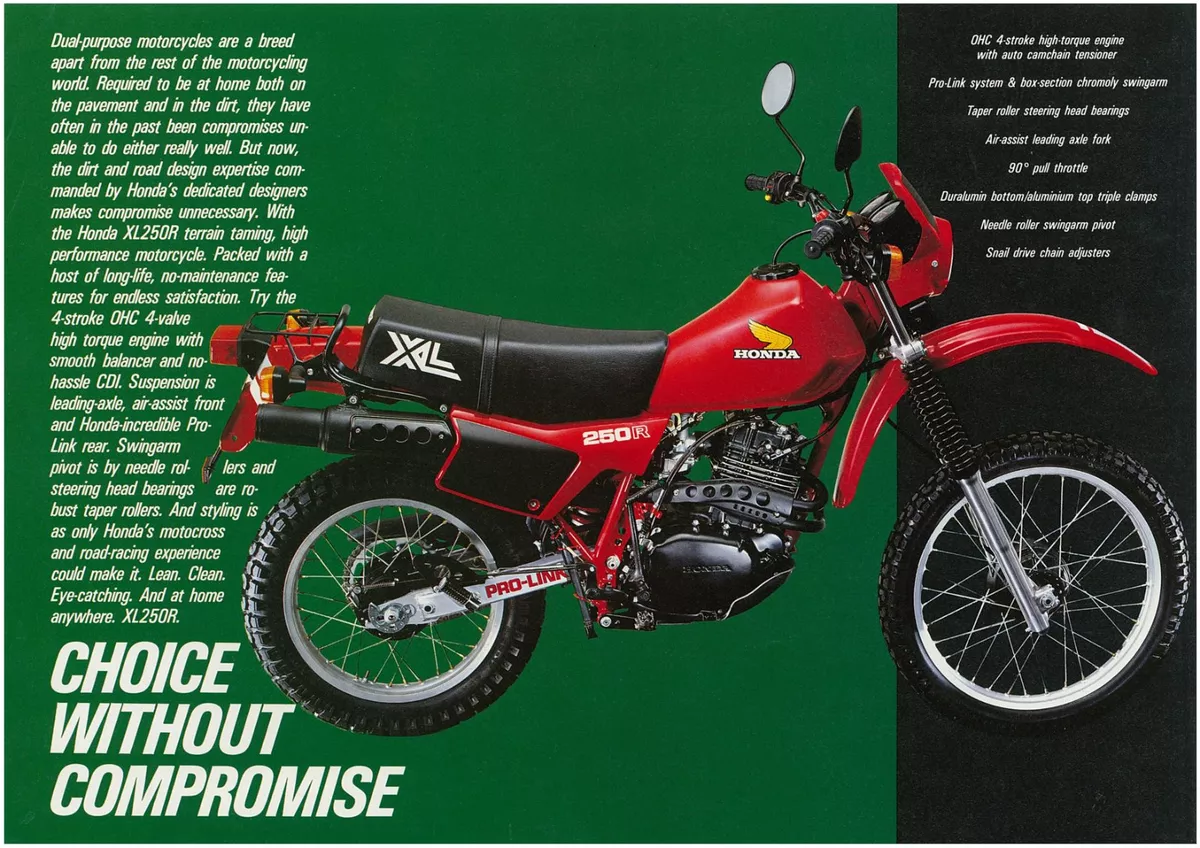 HONDA Brochure XL250 XL250R 1982 1983 Motorcycle Sales Catalog