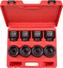 3/4 Inch Drive 6-Point Impact Socket Set with Case, 8-Piece (2-1/16-2-1/2 In.) |