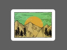 Mountain Range Sticker Sunset Waterproof Outdoor Nature Travel Gift NEW