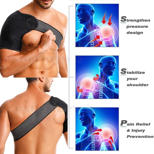 Schulterbandage Kompressionsbandage für gerissene Rotatorenmanschette Gürtel Schmerzlinderung Unterstützung - Bild 6 von 29