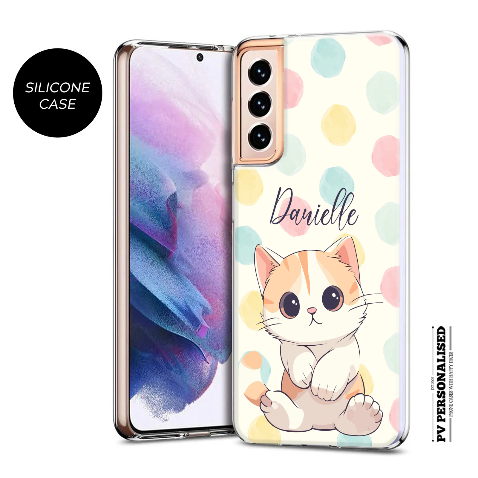 Personalised Cute Phone Case Name Silicone Cover For Samsung