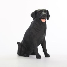 Black Lab Figurine Hand Painted Collectible S...