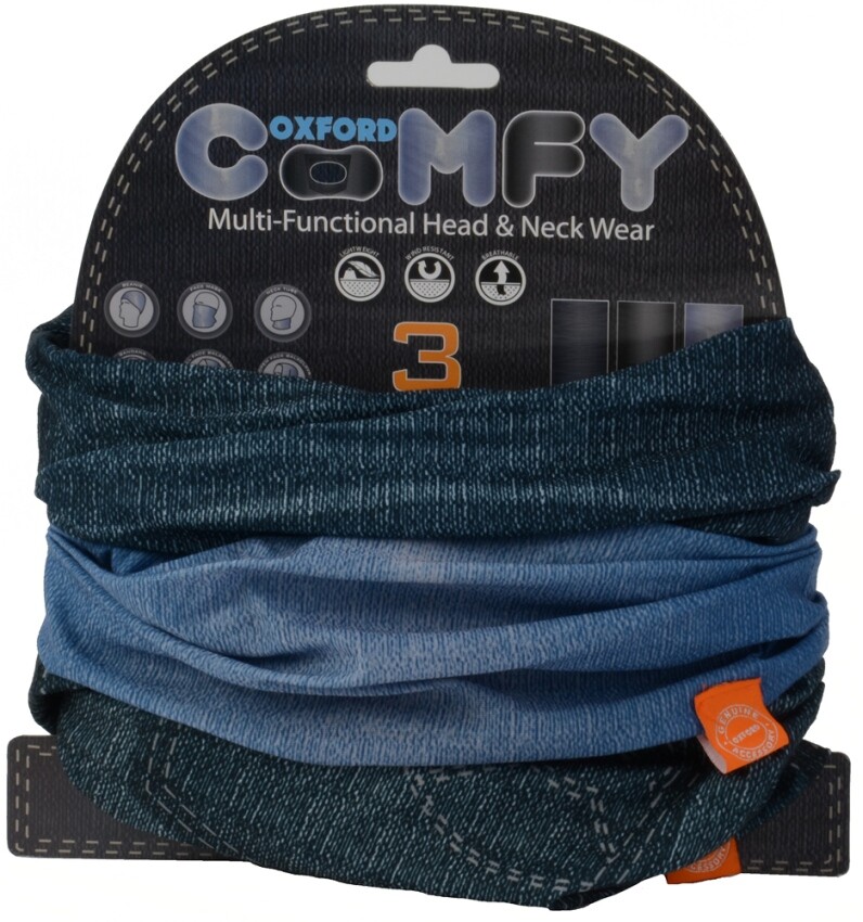 Collier multifonctionnel coupe-vent lot de 3 pièces couleur jean pour protection cou