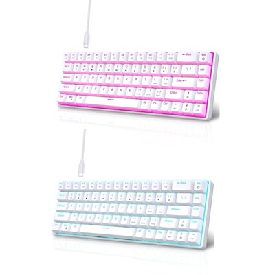 60% Keypad 68 Key Gaming Mechanical Keyboard Two Color Injections Clicky