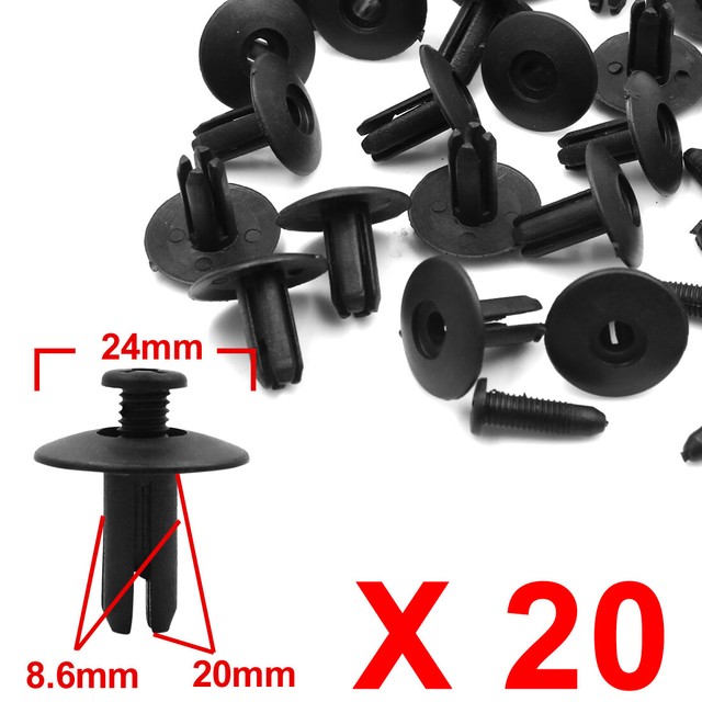 20pcs 8.6mm Hole Automotive Mud Flaps Door Panel Plastic Rivets