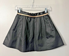 BCBG Gen Black Pleated Faux Leather Pockets A...