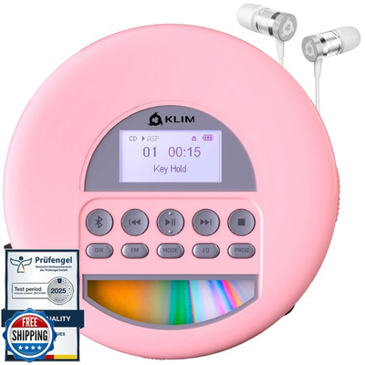 #ad KLIM Nomad Portable CD Player with Long Lasting Battery with Headphones ... $77.97