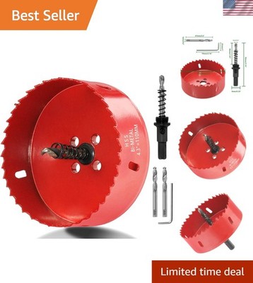 Efficient 110mm Bi-Metal Hole Saw - 1.46 Inch Cutting Depth for Precision