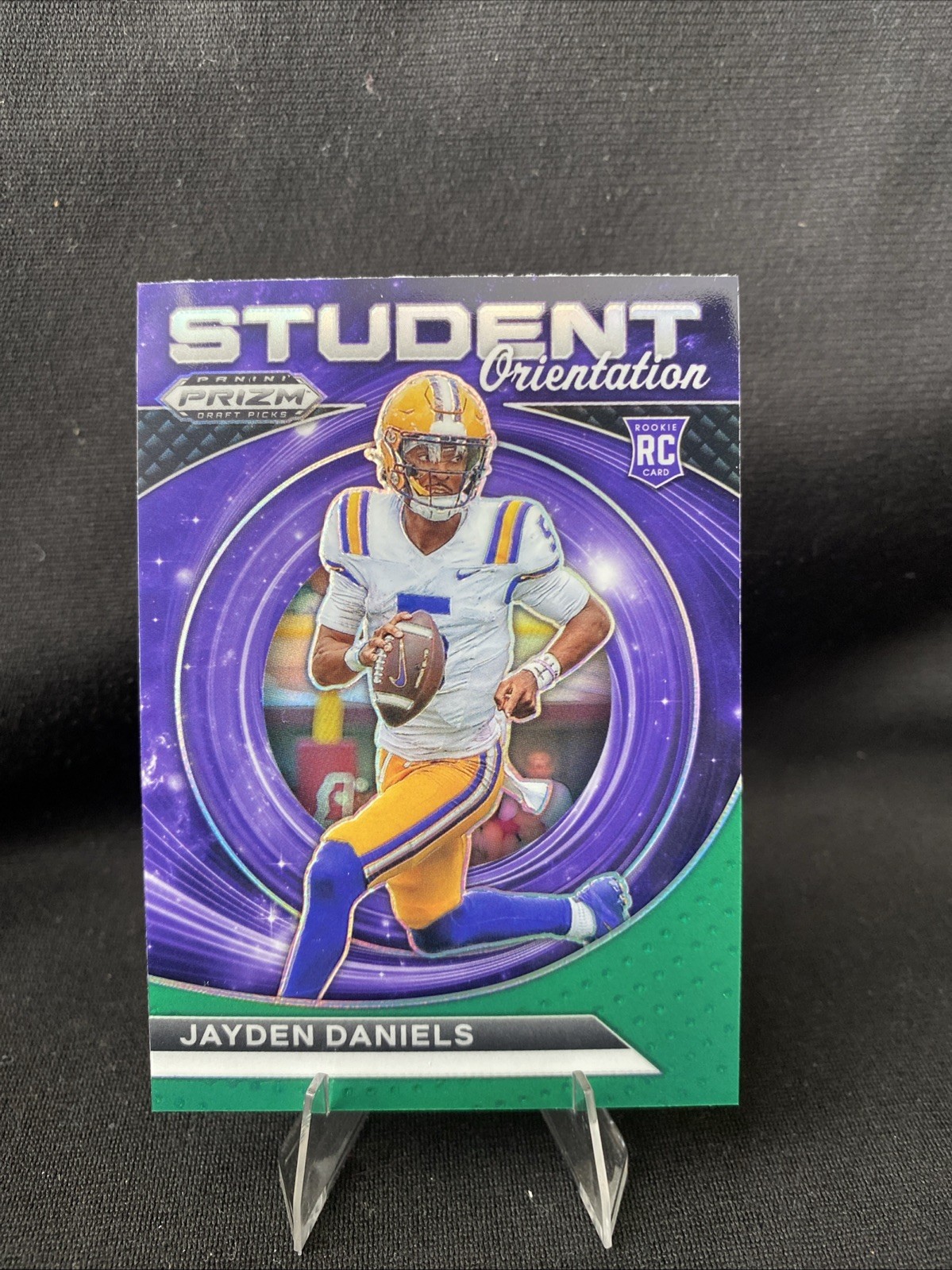 2024 Prizm Draft Picks Jayden Daniels Student Orientation GREEN PRIZM RC #SO-JD
