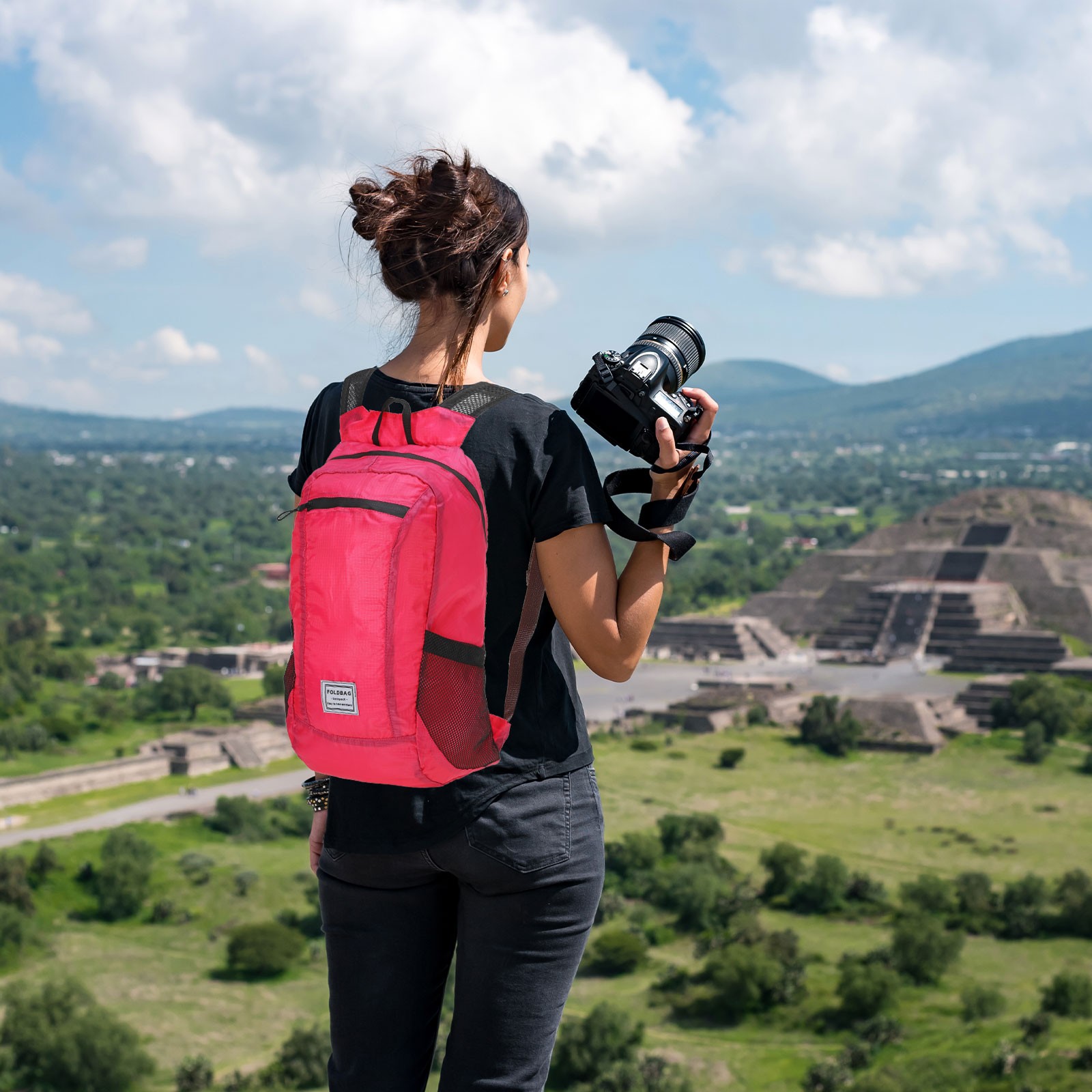 Hiking Backpack, Lightweight Portable Backpack for Hiking Camping, Orange