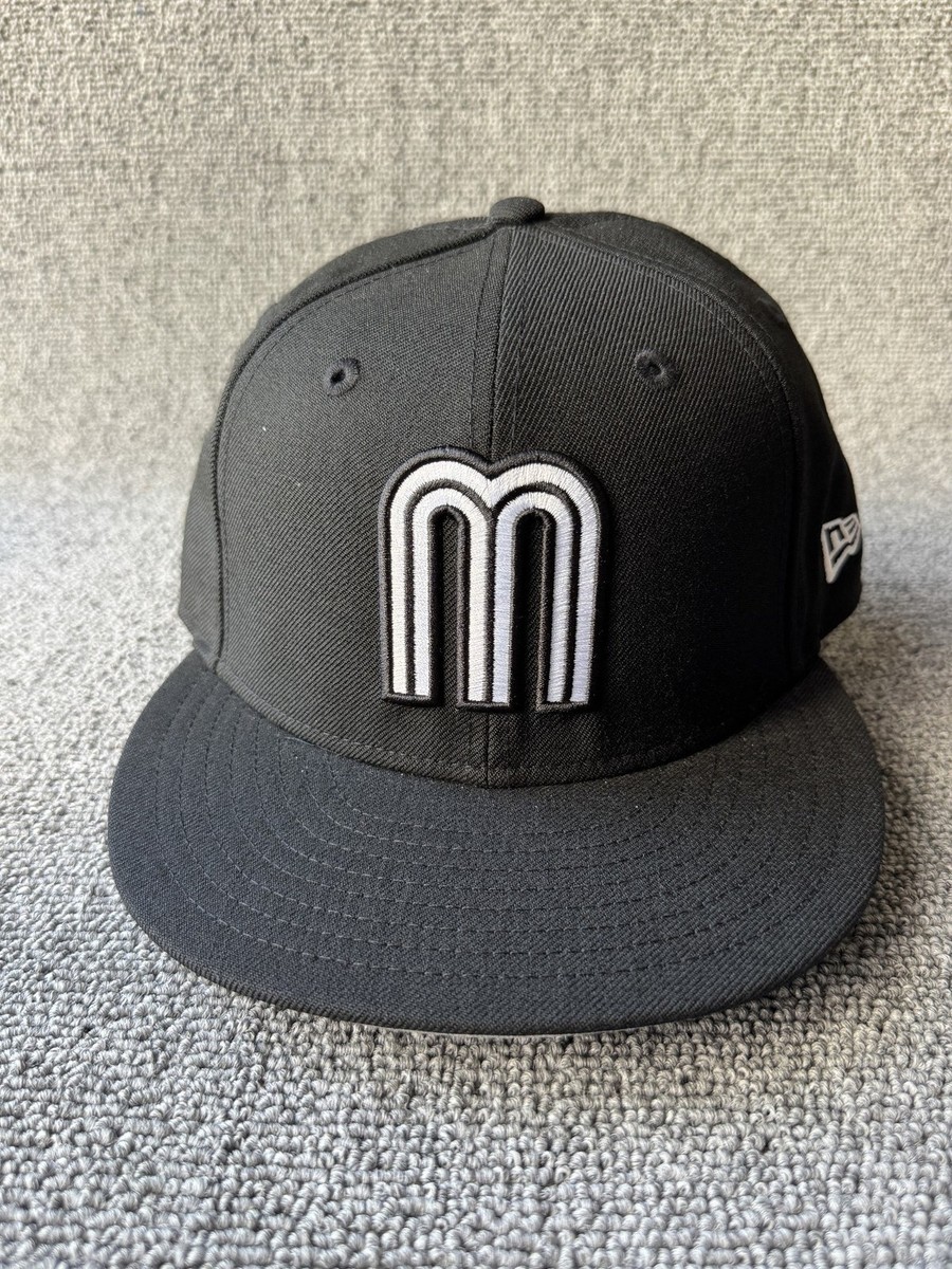 New Era Mexico 59FIFTY Fitted Flat Brim Black 7 1 4 Hat