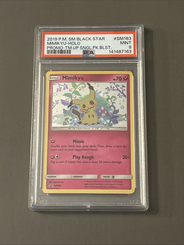 Pokemon TCG: Mimikyu SM163 Sun & Moon Holo Team Up Promo PSA 9