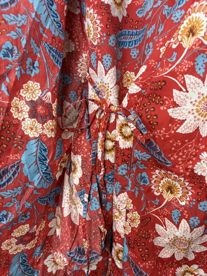 Garnet Hill Pima хлопок маленький пижамы комплект кимоно халат сна брюки женщин - Изображение 3 из 4