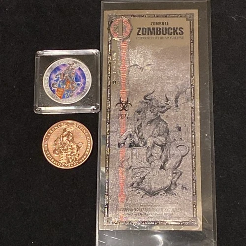 Zombull Silver Note + Colorized 1 oz Silver & Copper Rounds – Zombucks Bundle