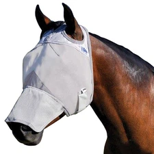 90CE Warmblood Cashel Comfort Crusader Fly Mask W/ Long Nose Grey