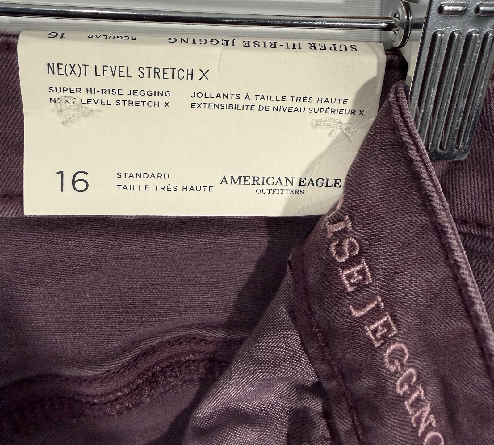 American Eagle Next Level Stretch X Super Hi-Rise Distressed Jeggings Purple 16 image 7