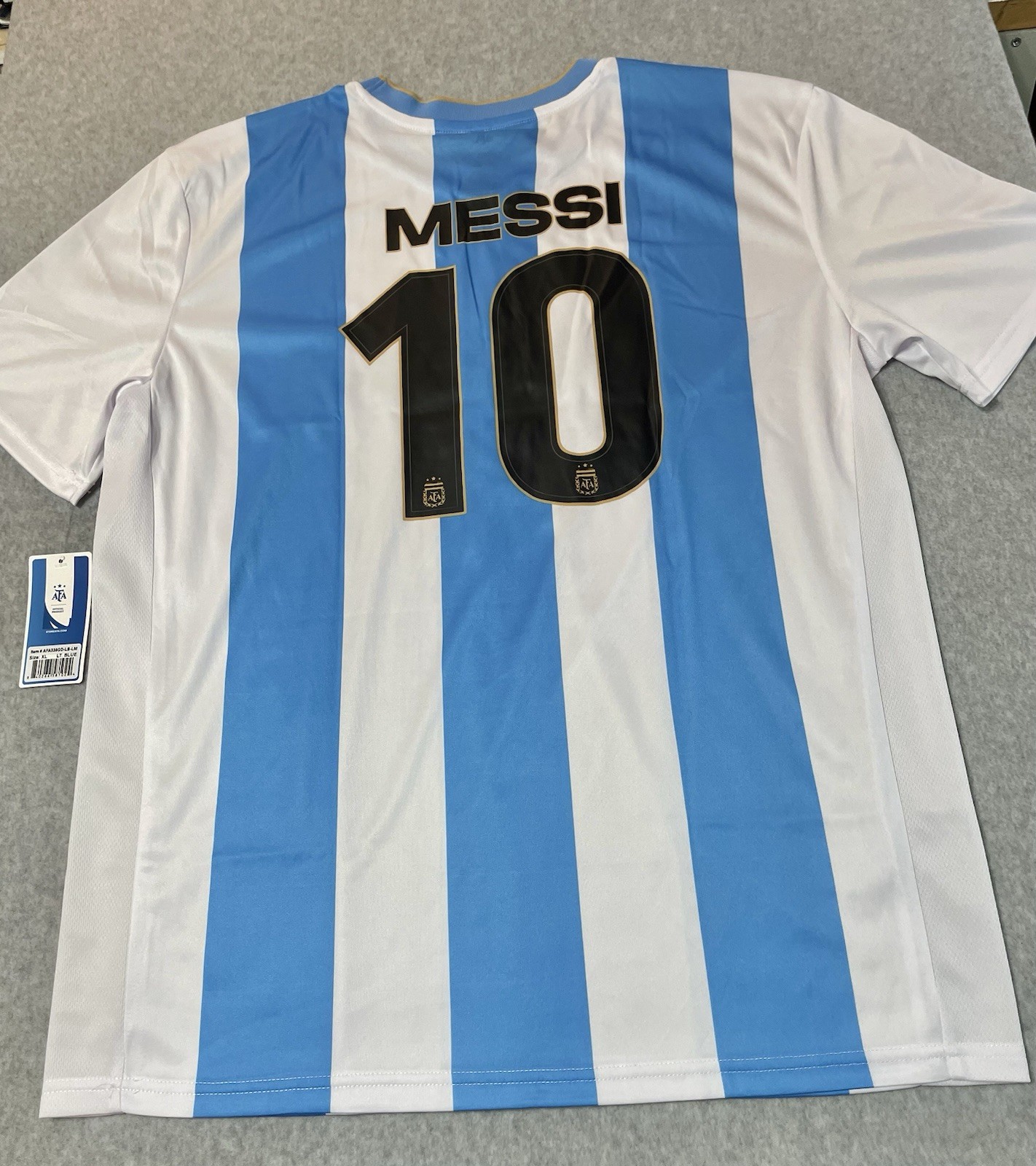 Official Argentina Lionel Messi Jersey AFA 336 GD-LB-LM Lt. Blue Size XL