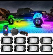 MICTUNING C2 RGB-IC LED Rock Lights Kit - 12 Pods Neon Lights Up to 24 Pods