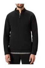 Pact Men's Stash French Terry Quarter Zip Black
