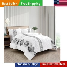 Velvet Jacquard Comforter Set, Velvet Jacquard Face and Brushed Solid Microfi...