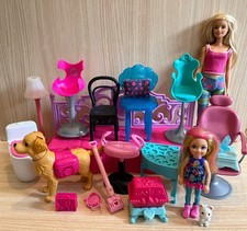 Barbie . Lot . Dolls & Furniture . Day Bed, Chairs, Dog and Lots More