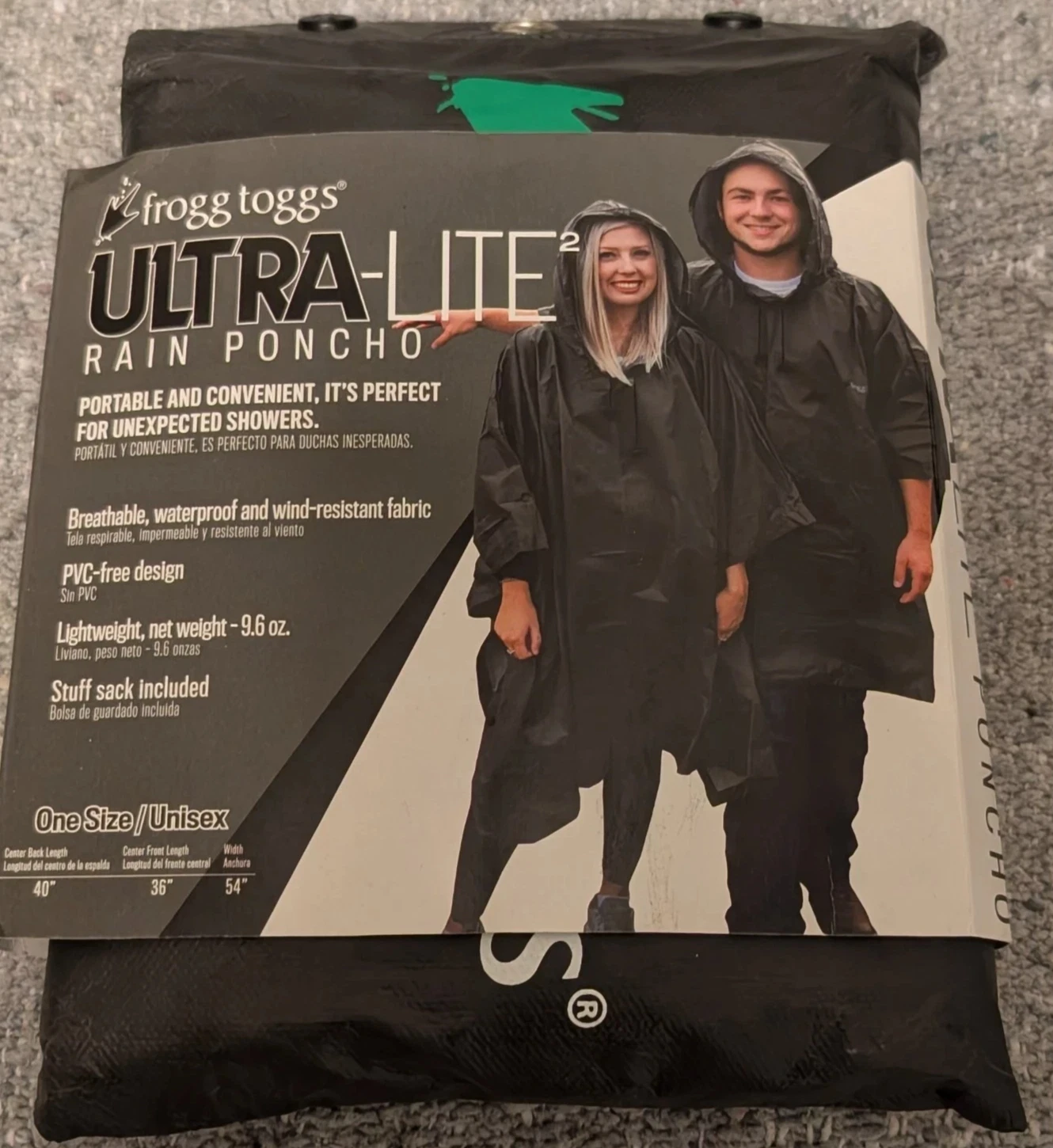 FROGG TOGGS Ultra-Lite2 Waterproof Breathable Rain Poncho One Size Fits Most