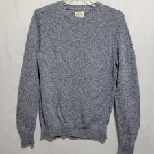 Marled knit crewneck sweater long sleeves and ribbed trim detailing Size L