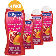 Softsoap Body Wash Pomegranate Mango Spritz Moisturizing 20 Fl Oz 4 Pack