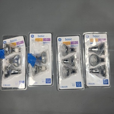 (4) GE 3 PK Basic LED GU10 Warm White Dimmable Flood Light Bulbs 35w 350 lumen