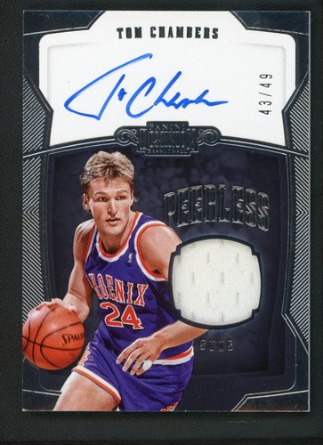 2018-19 TOM CHAMBERS 43/49 AUTO JERSEY PANINI DOMINION PEERLESS AUTOGRAPHS read
