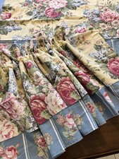 2 VTG Floral Curtain Valances 68W x 23L Cotta...