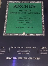 Arches Watercolor Paper 10x14 Inch Cold Press NEW