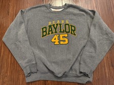 Vintage Baylor Bears University Sweatshirt Men  s L Pullover Gray Embroidered