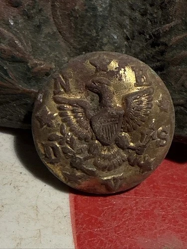 Dug Civil War 💥 🇺🇸 💣 Disabled Soldiers Home Button Gilted Rare Back