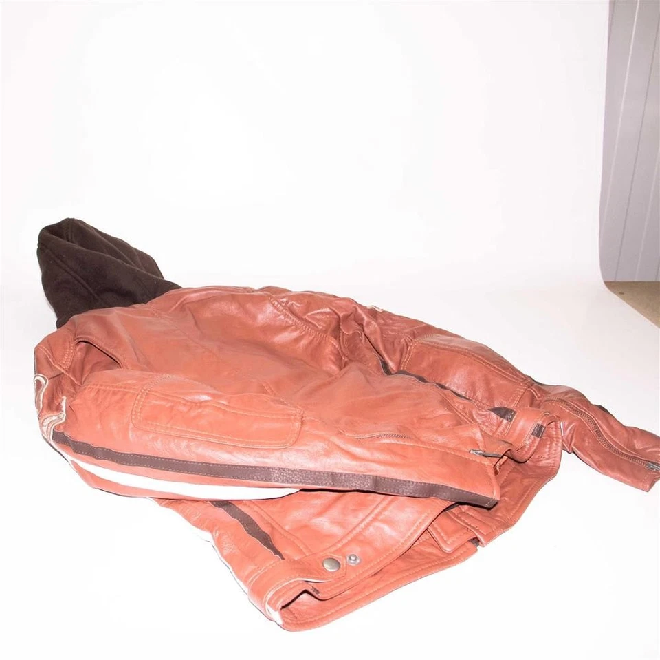 Damen Motorradjacke mit Protektoren, Tan, Große: S - Bild 4 von 4
