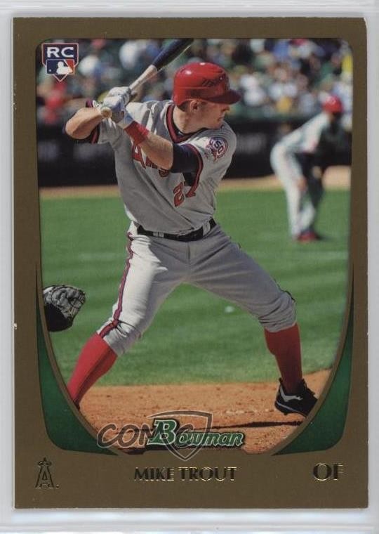2011 Bowman Draft Gold Mike Trout #101 03nz