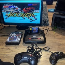 Sega Mega Drive 2 Black Console with 2 Controllers Tested working with 1 game