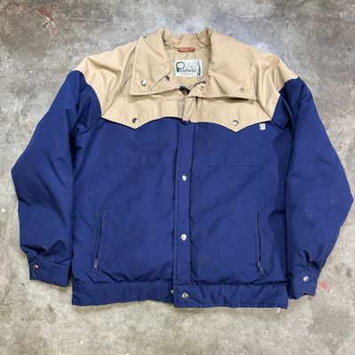 Vintage PENFIELD TRAILWEAR Goose Down Full Zip Blue Western Yoke Jacket Large