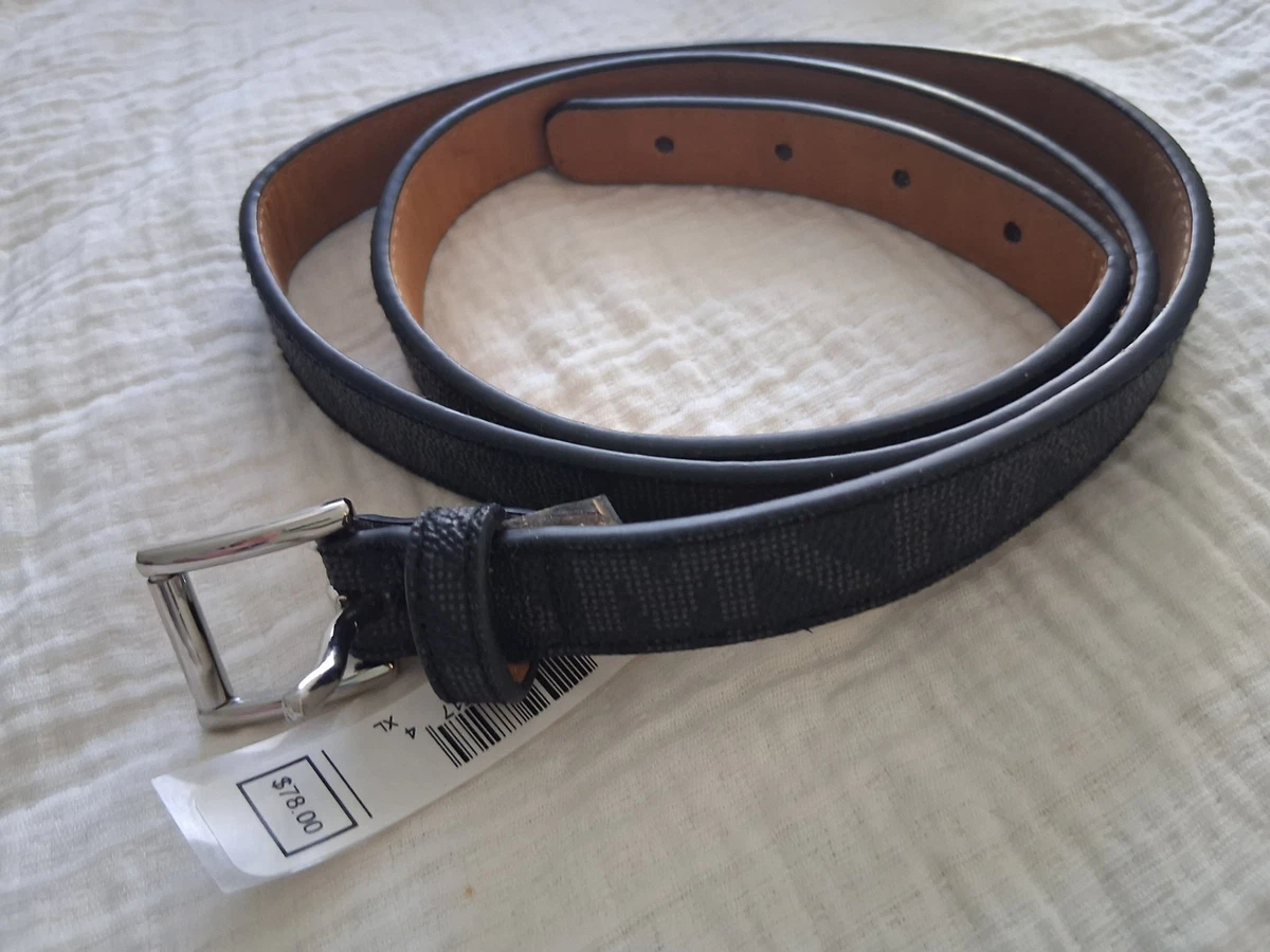 Michael Kors Astor Studded Black Leather Belt •Women XL• 552882 Silver Buckle Michael Kors Silver Solid Belts for Women for sale | eBay main image 3