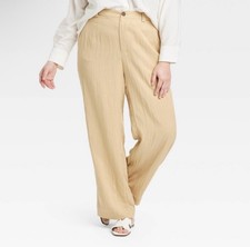 A New Day High-Rise Straight Trousers Beige, Size 6 
