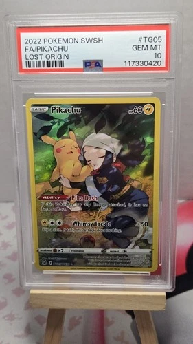 PSA 10 Pikachu TG05/TG30 Lost Origin: Trainer Gallery Full Art Holo Cert#420🔥