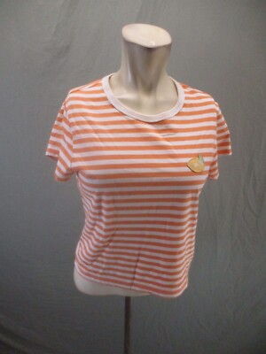VANS Size M Womens Striped 100% Cotton Crew Neck Short Sleeve Casual T-Shirt 616