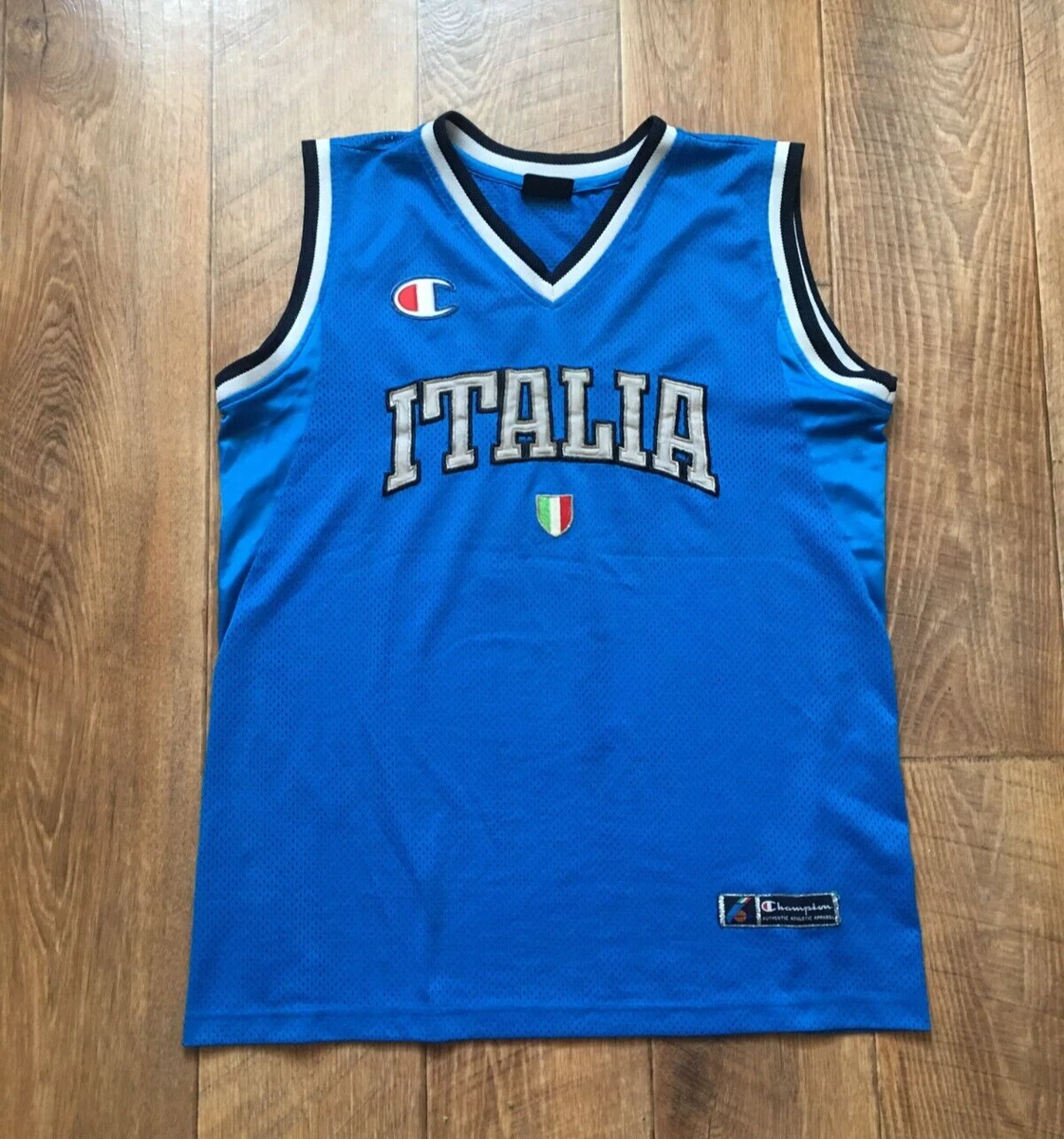 Vintage Champion Italia Italy Basketball Jersey - Depop