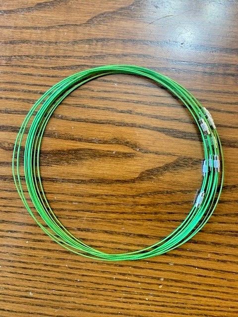 10 Stainless Steel Wire Collar Silvertone Clasp Pendant Necklace