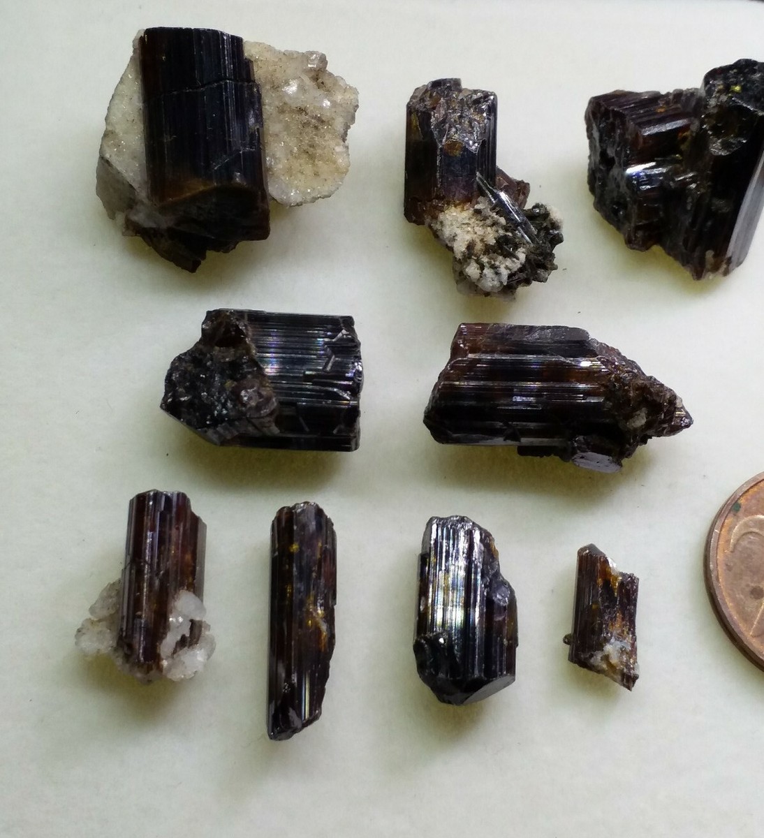 Red Rutile Crystals nice lustrous and well terminated 9 pieces