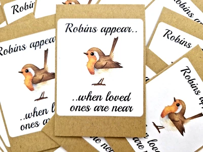 Funeral Favours Robins Appear Forget Me Not Seeds Remembrance Packs x 12 R1