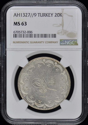 AH1327//9 TURKEY 20K NGC MS63